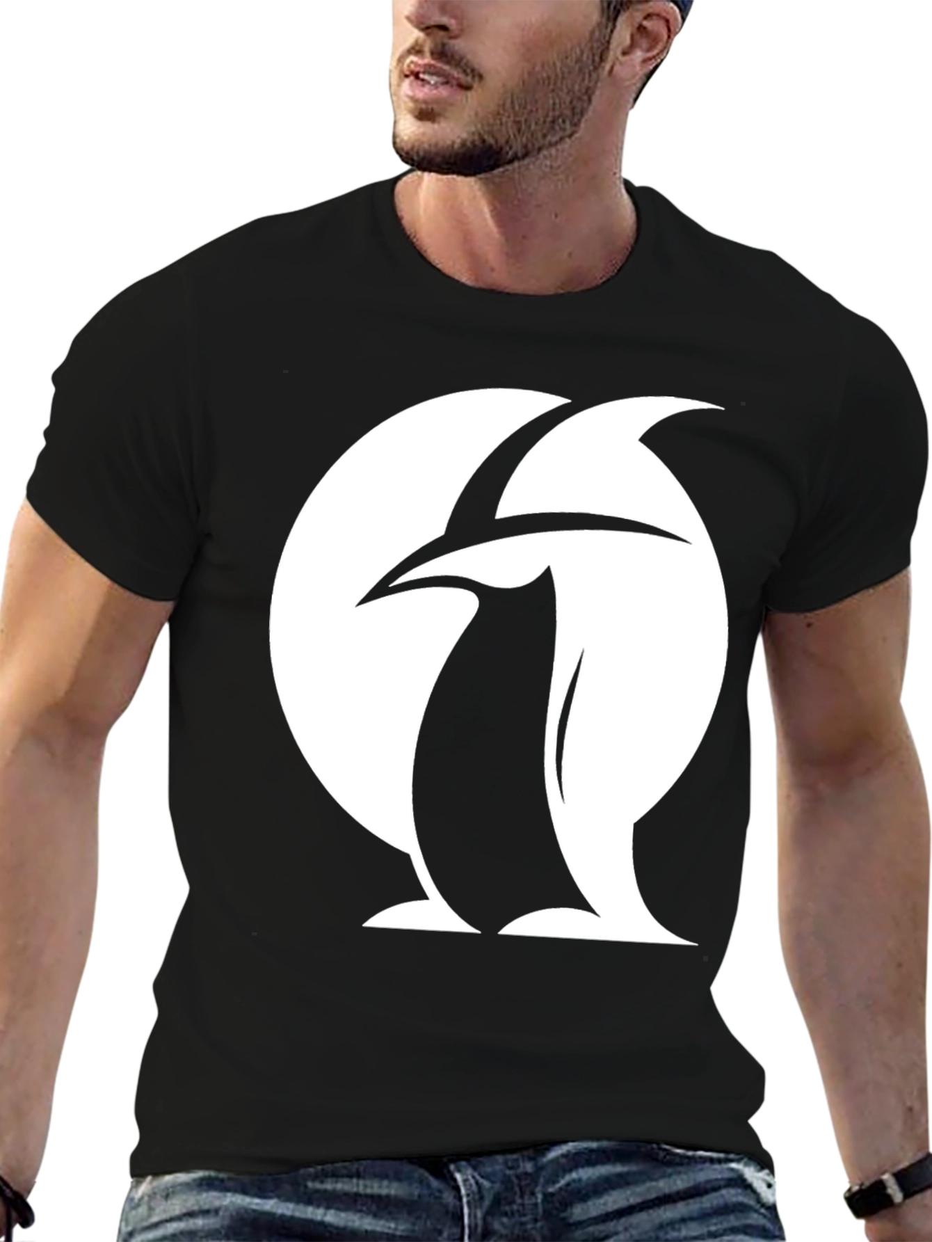 Penguin Logo Black T-Shirt Unique Design
