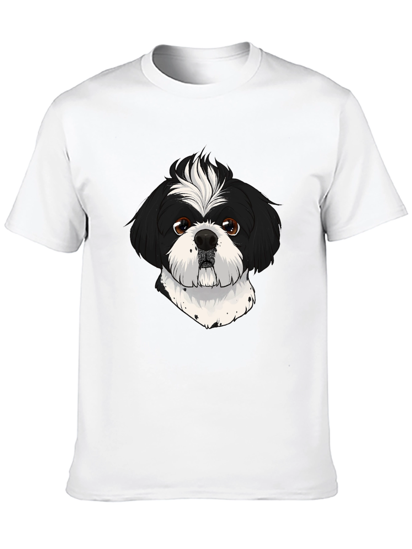 Shih Tzu Dog Graphic Print Black T-Shirt