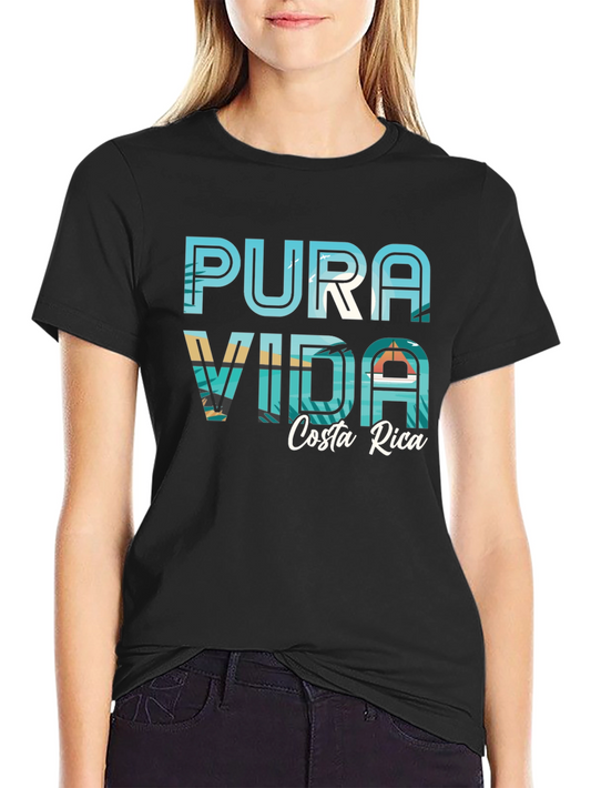 Pura Vida Costa Rica Graphic Tee - Black