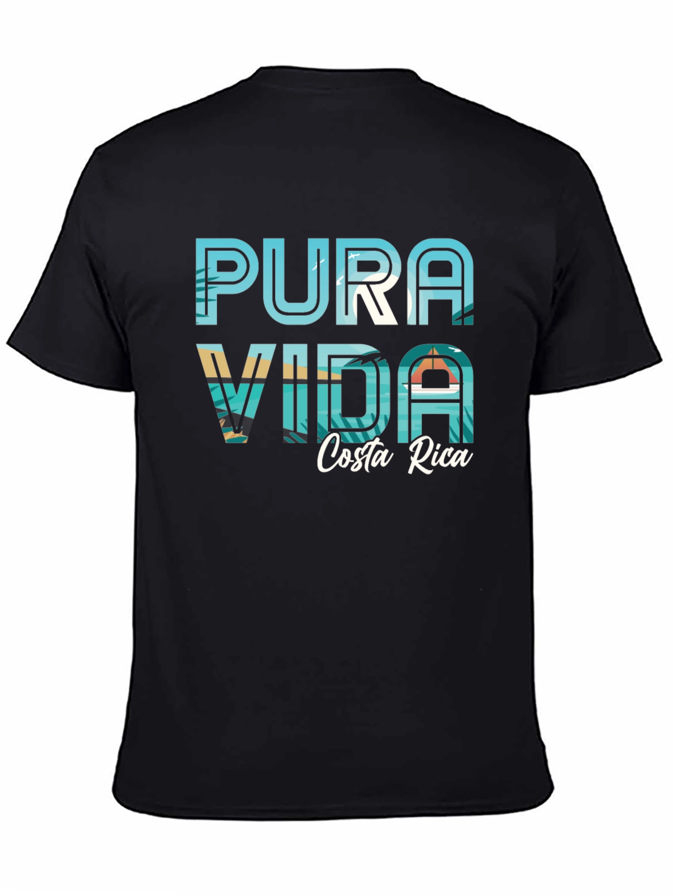 Pura Vida Costa Rica Graphic Tee - Black