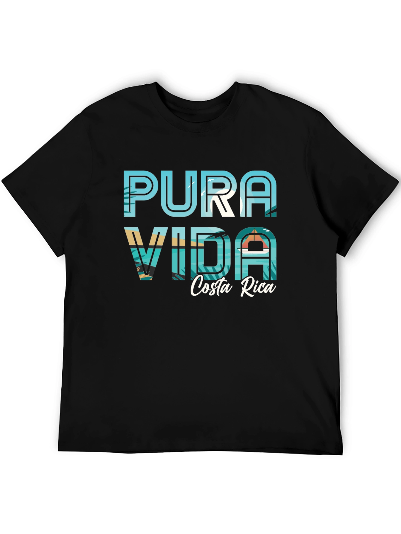 Pura Vida Costa Rica Graphic Tee - Black