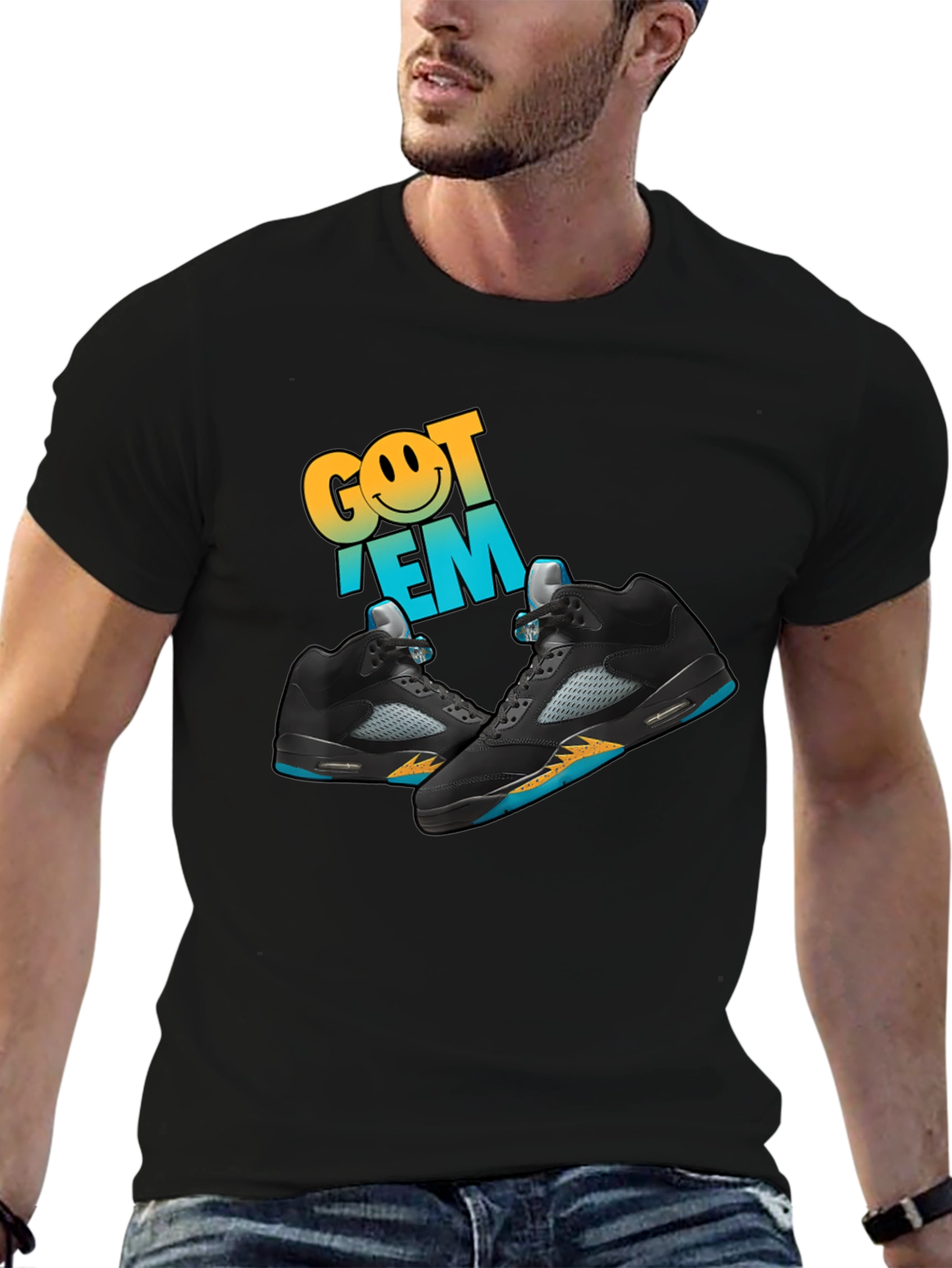 Got Em Sneaker Graphic Black T-Shirt