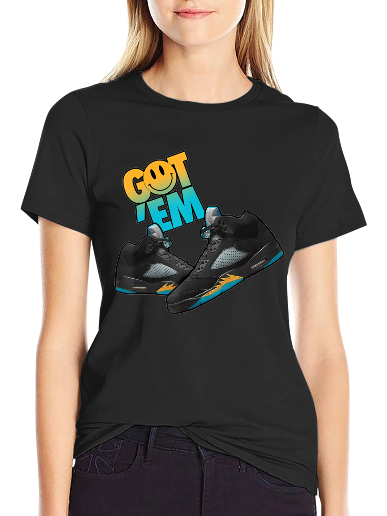 Got Em Sneaker Graphic Black T-Shirt
