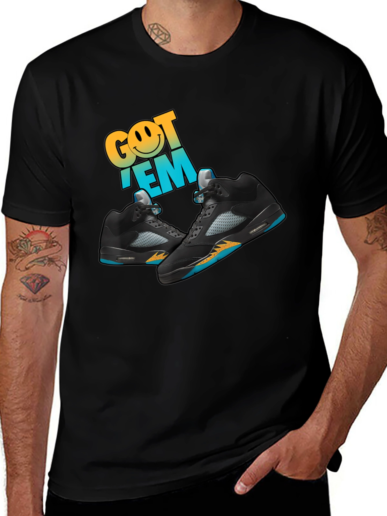 Got Em Sneaker Graphic Black T-Shirt