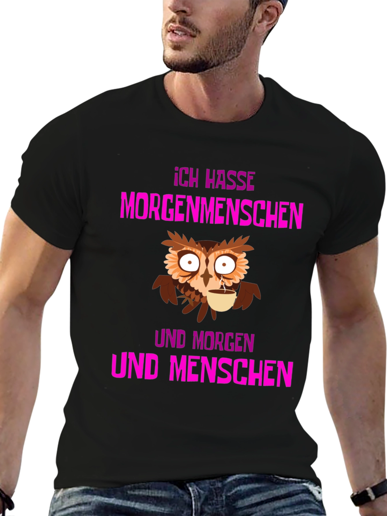 Ich Hasse Morgenmenschen Owl T-Shirt