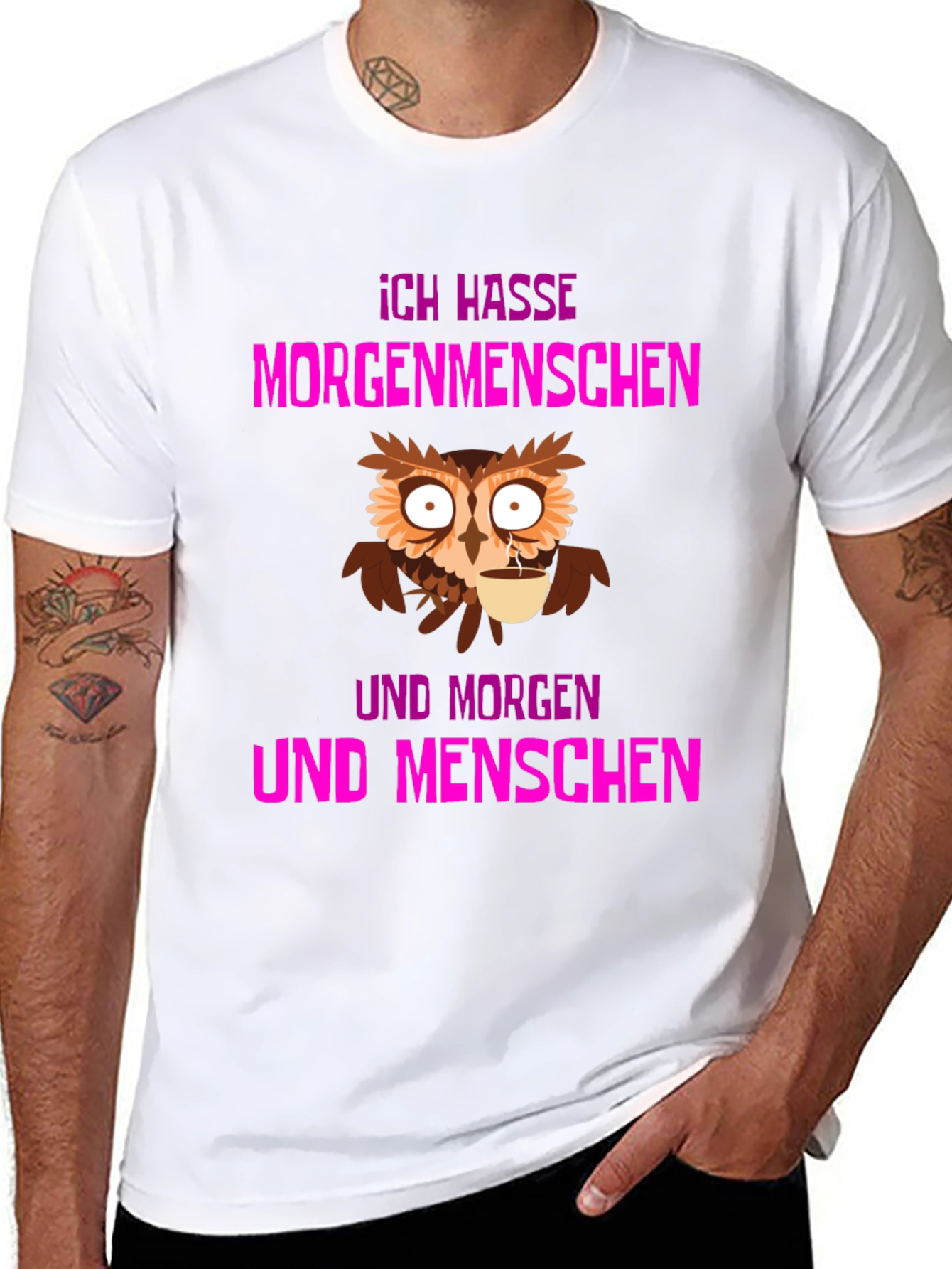 Ich Hasse Morgenmenschen Owl T-Shirt