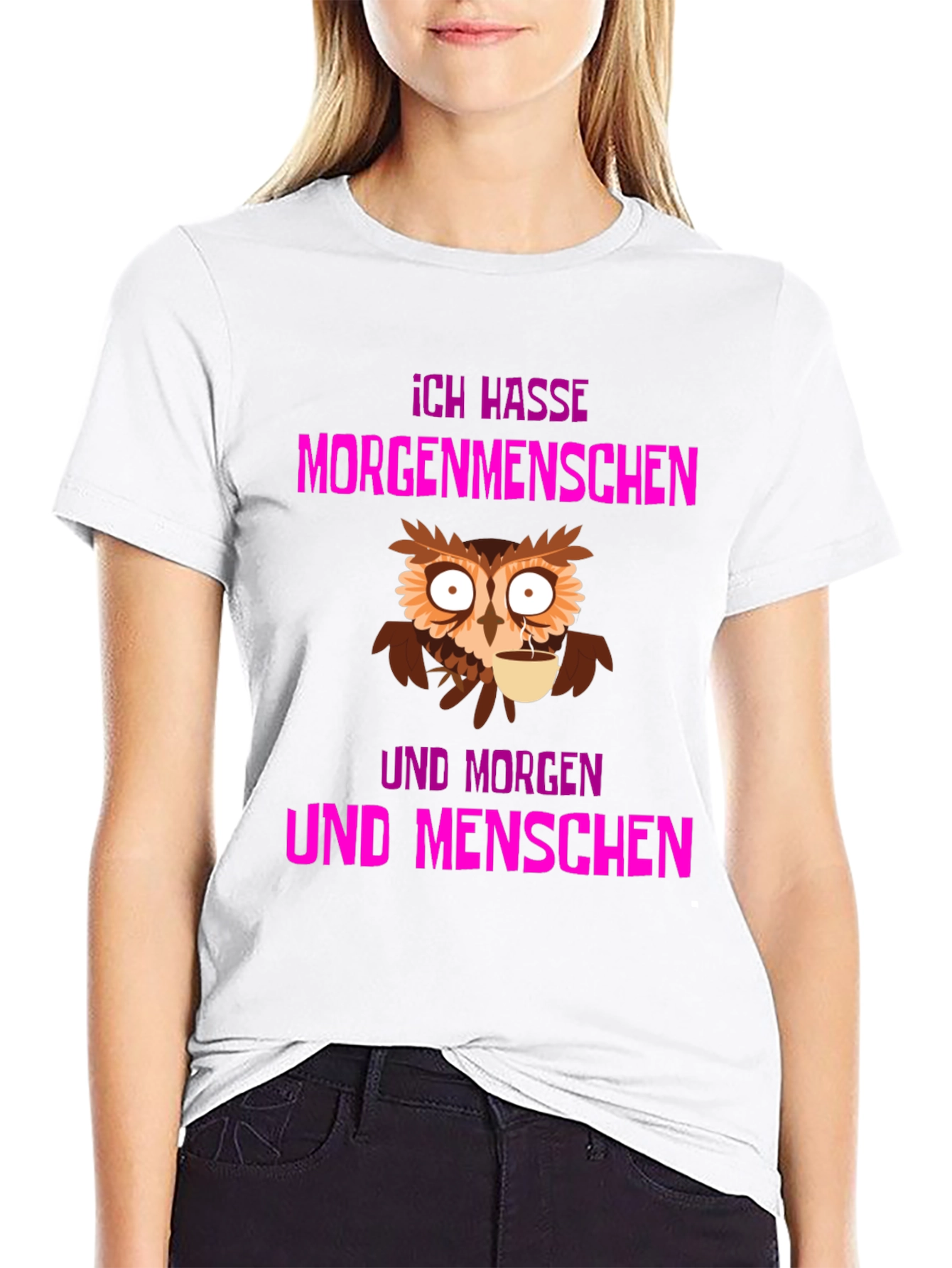 Ich Hasse Morgenmenschen Owl T-Shirt
