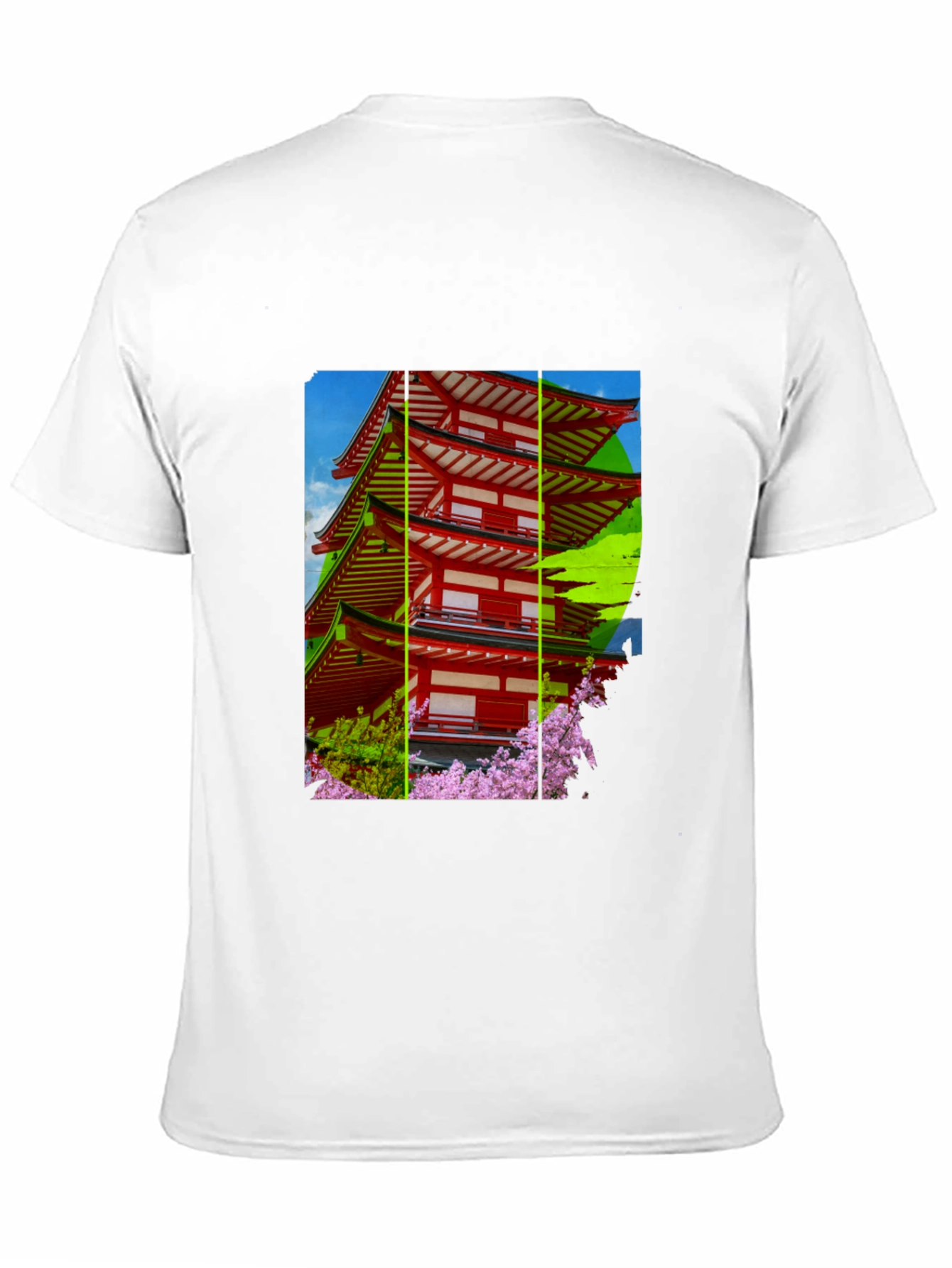 Japanese Pagoda T-Shirt - Black Cotton Blend