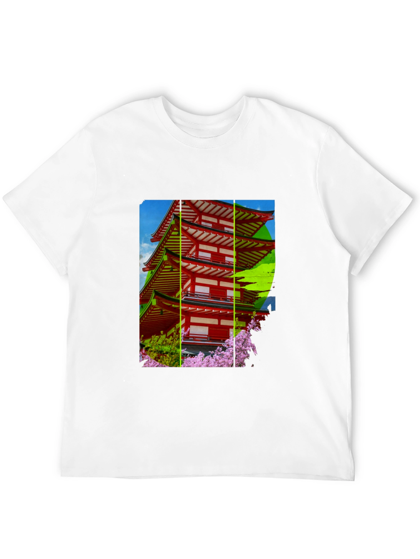 Japanese Pagoda T-Shirt - Black Cotton Blend