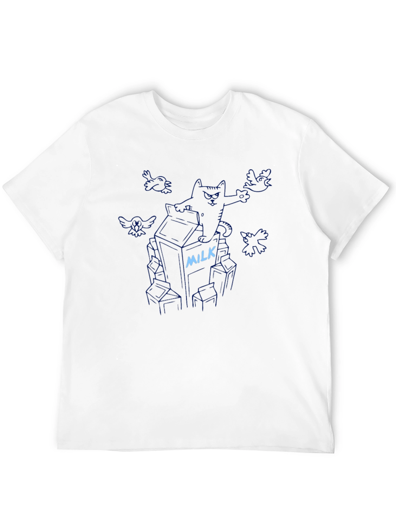 Milk Carton Cat T-Shirt - Funny Graphic Tee