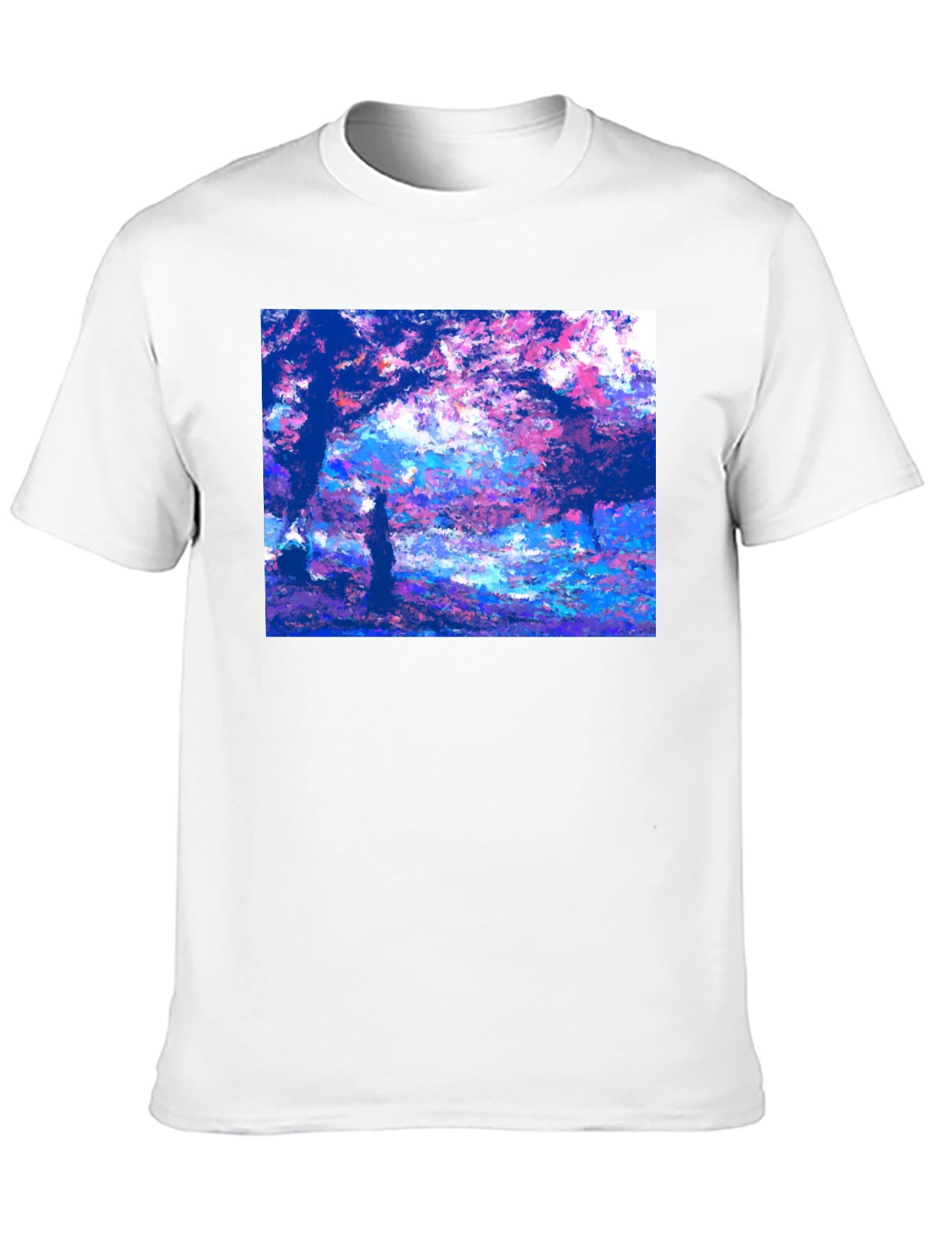Impressionist Trees Black T-Shirt