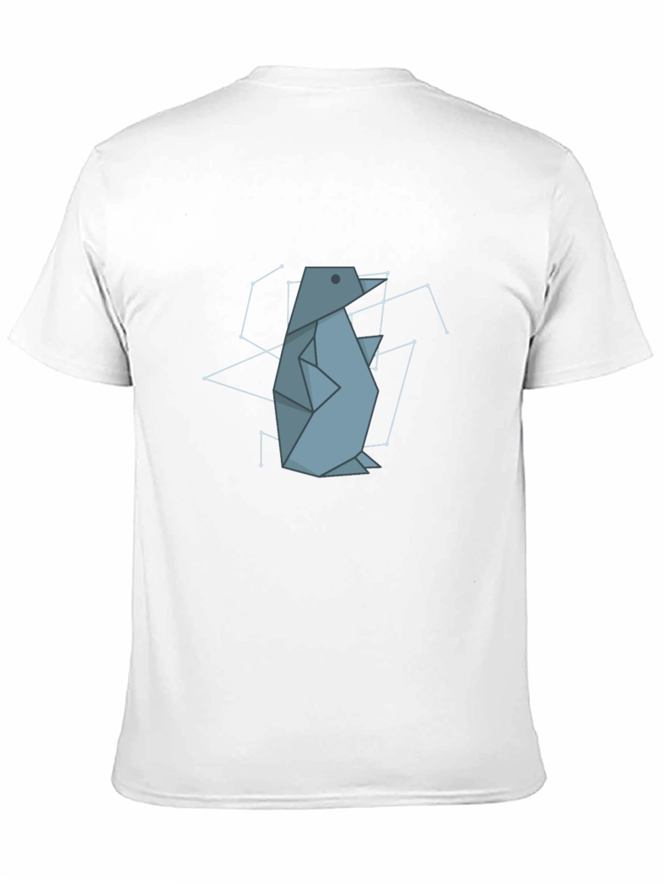 Geometric Penguin Graphic Tee - Black