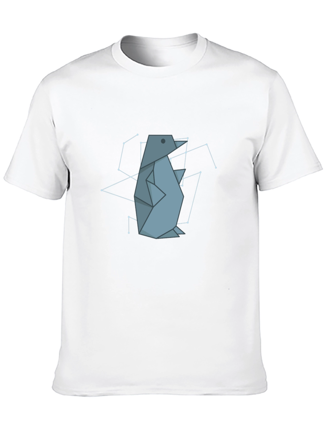 Geometric Penguin Graphic Tee - Black