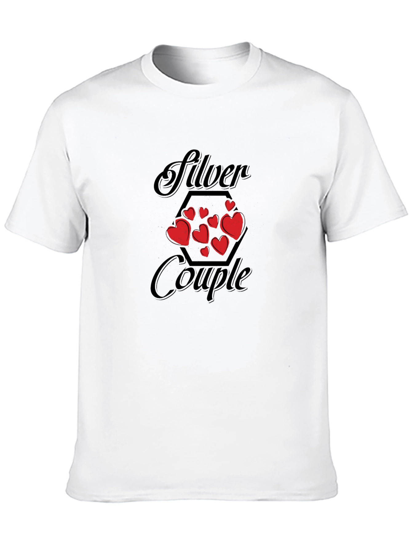 Silver Couple Heart T-Shirt