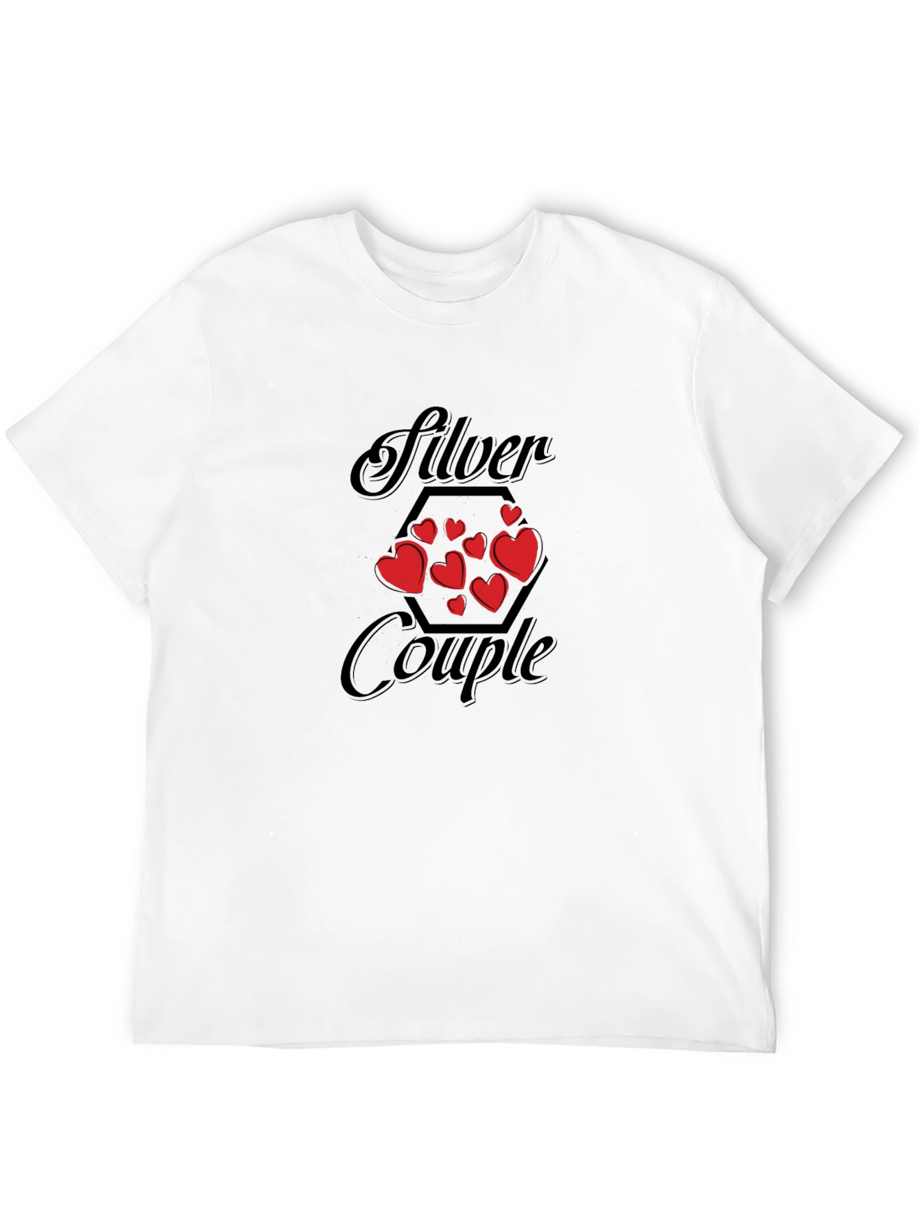 Silver Couple Heart T-Shirt