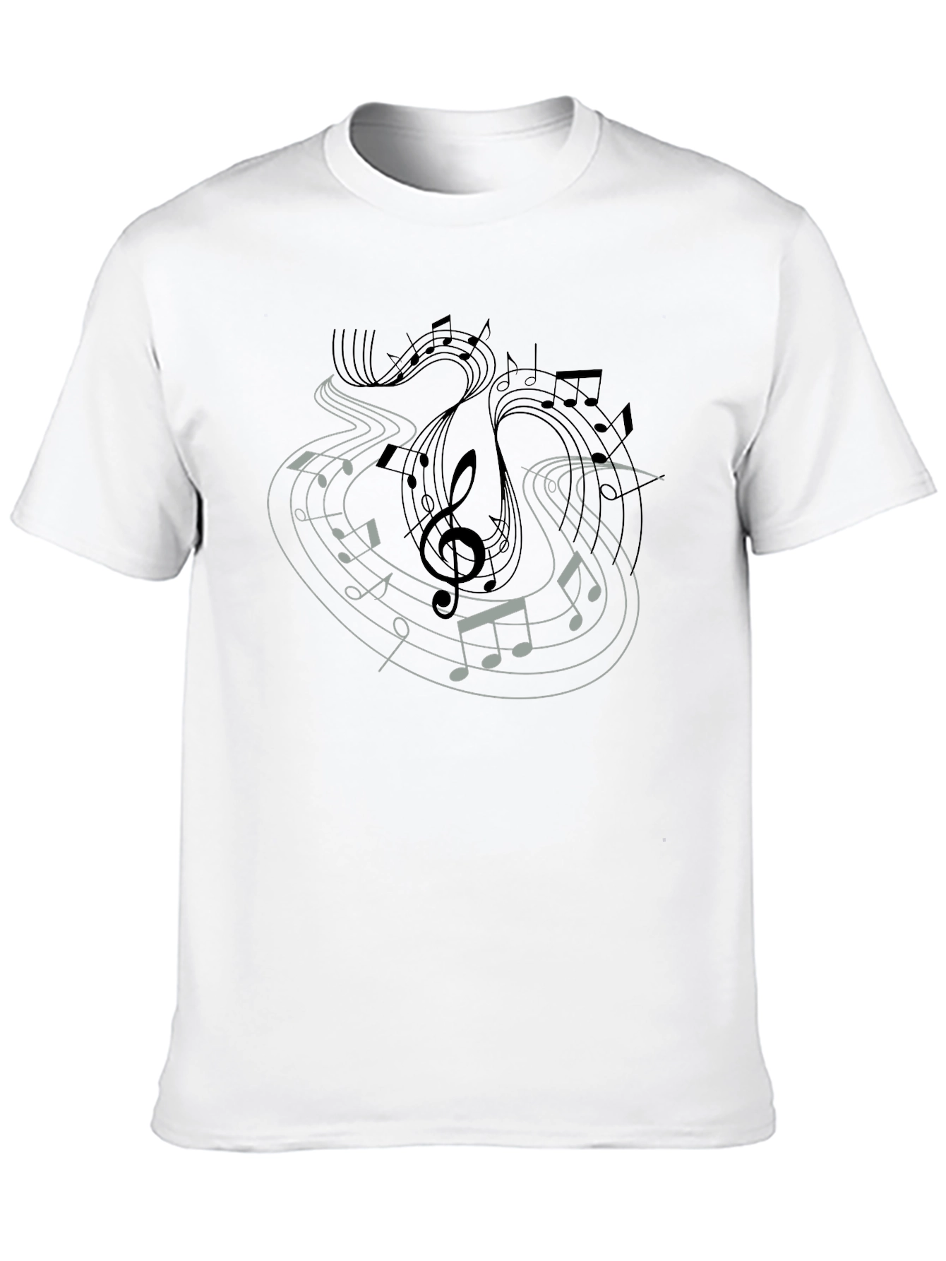 Musical Notes Graphic Tee - Black Casual Shirt