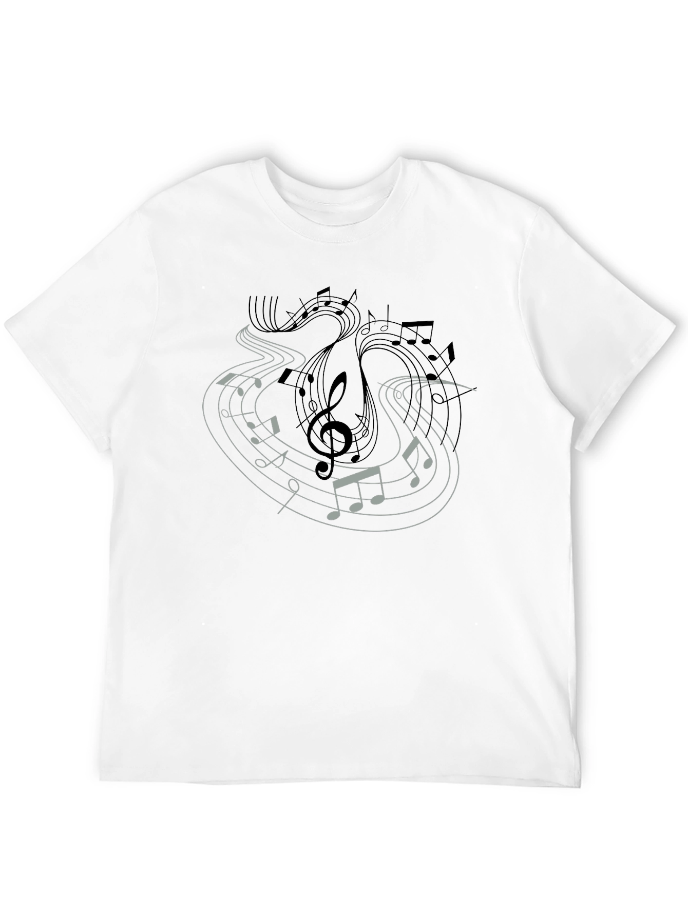 Musical Notes Graphic Tee - Black Casual Shirt