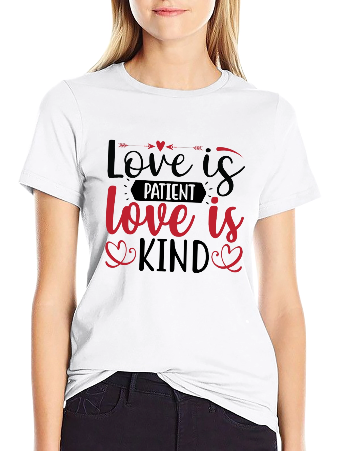 Love Is Patient Love Is Kind Black Graphic Tee