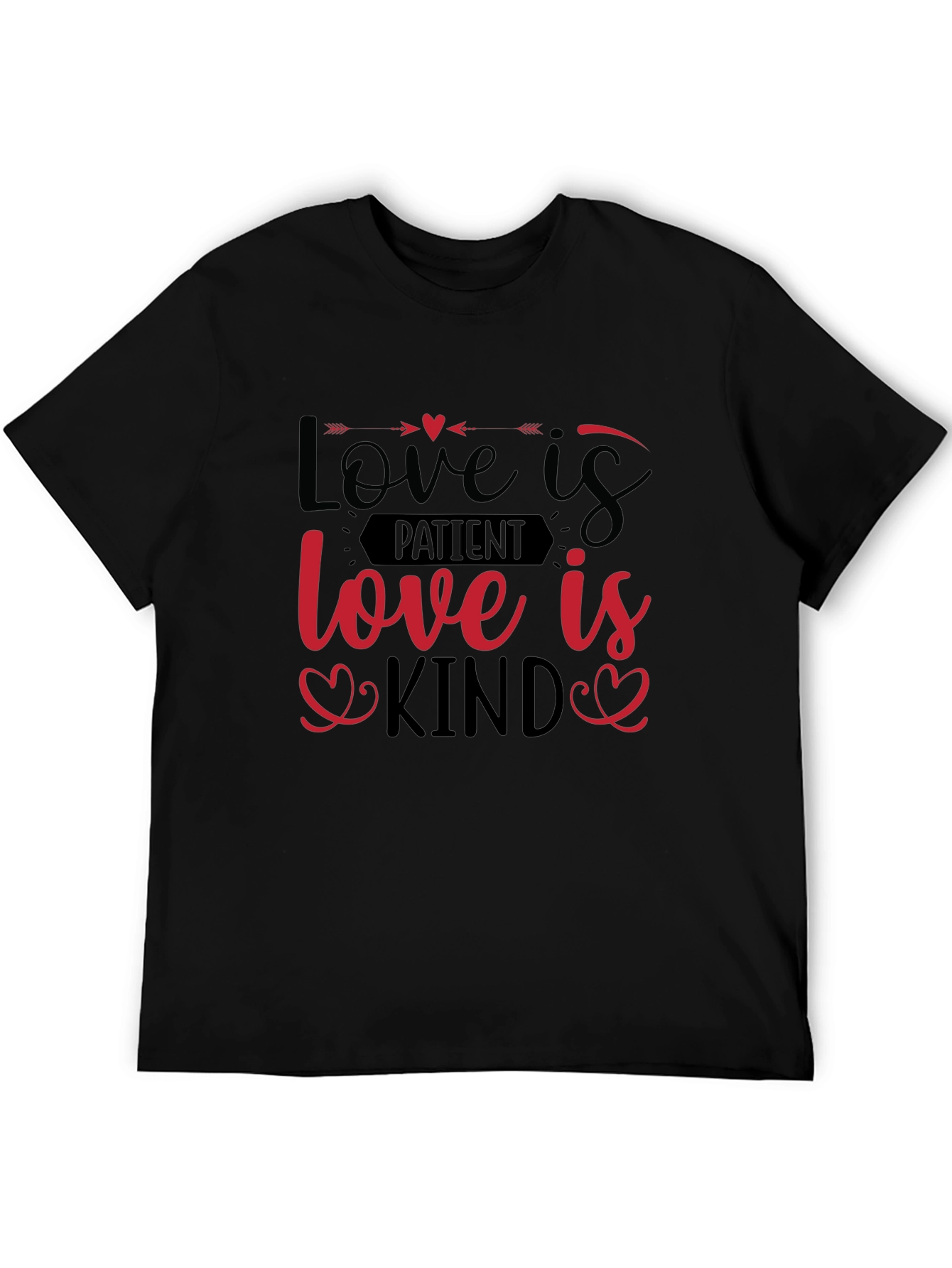 Love Is Patient Love Is Kind Black Graphic Tee