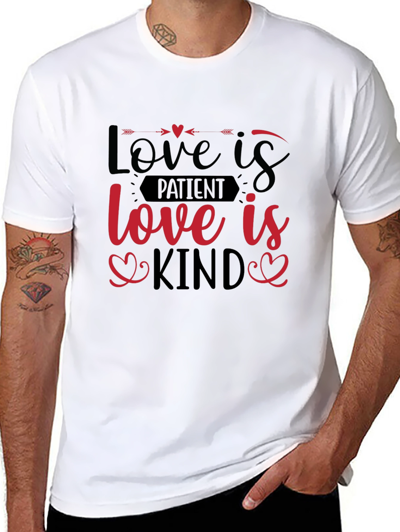 Love Is Patient Love Is Kind Black Graphic Tee