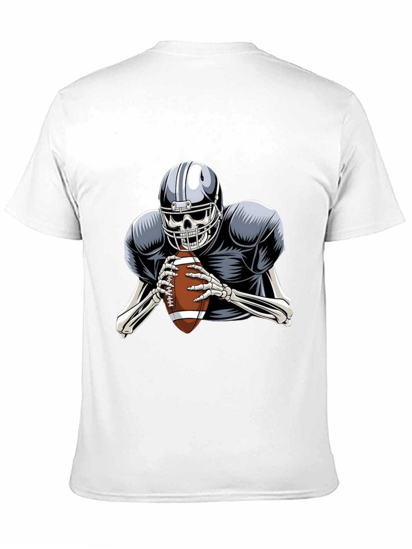 Skeleton Football Player Graphic Tee - Black