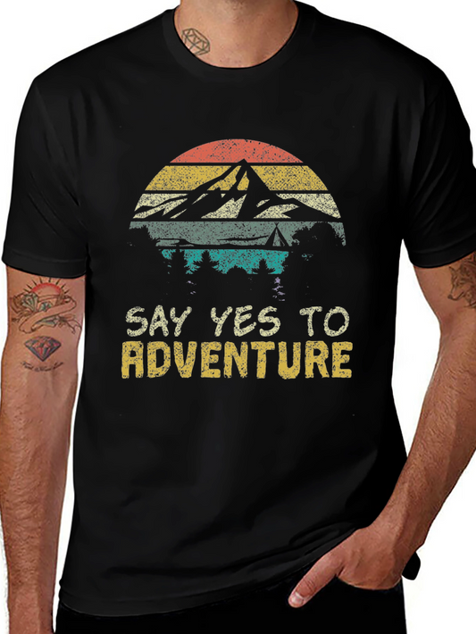 Adventure Awaits Tee - Mountain Sunset Graphic