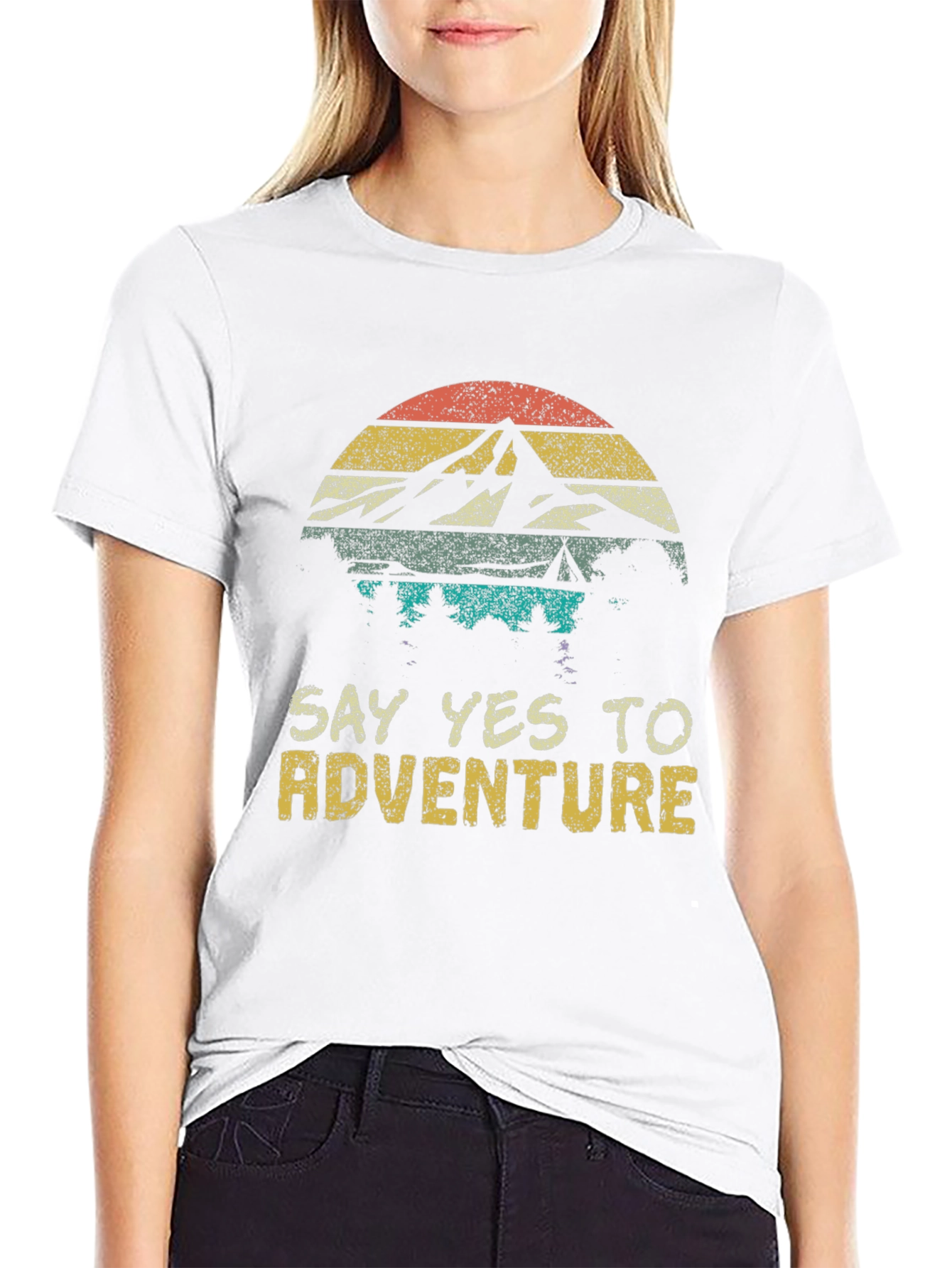 Adventure Awaits Tee - Mountain Sunset Graphic