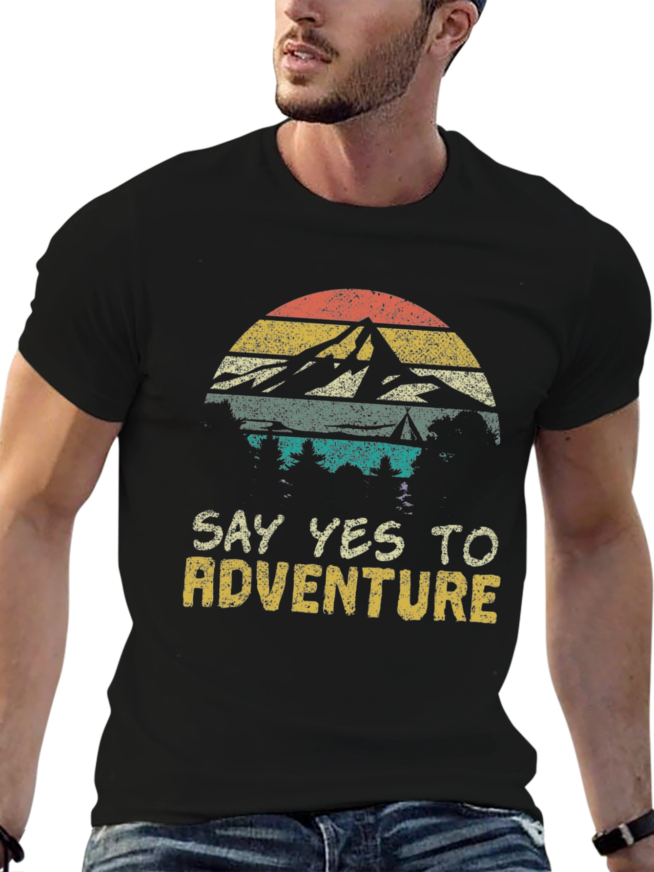 Adventure Awaits Tee - Mountain Sunset Graphic