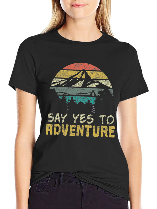 Adventure Awaits Tee - Mountain Sunset Graphic