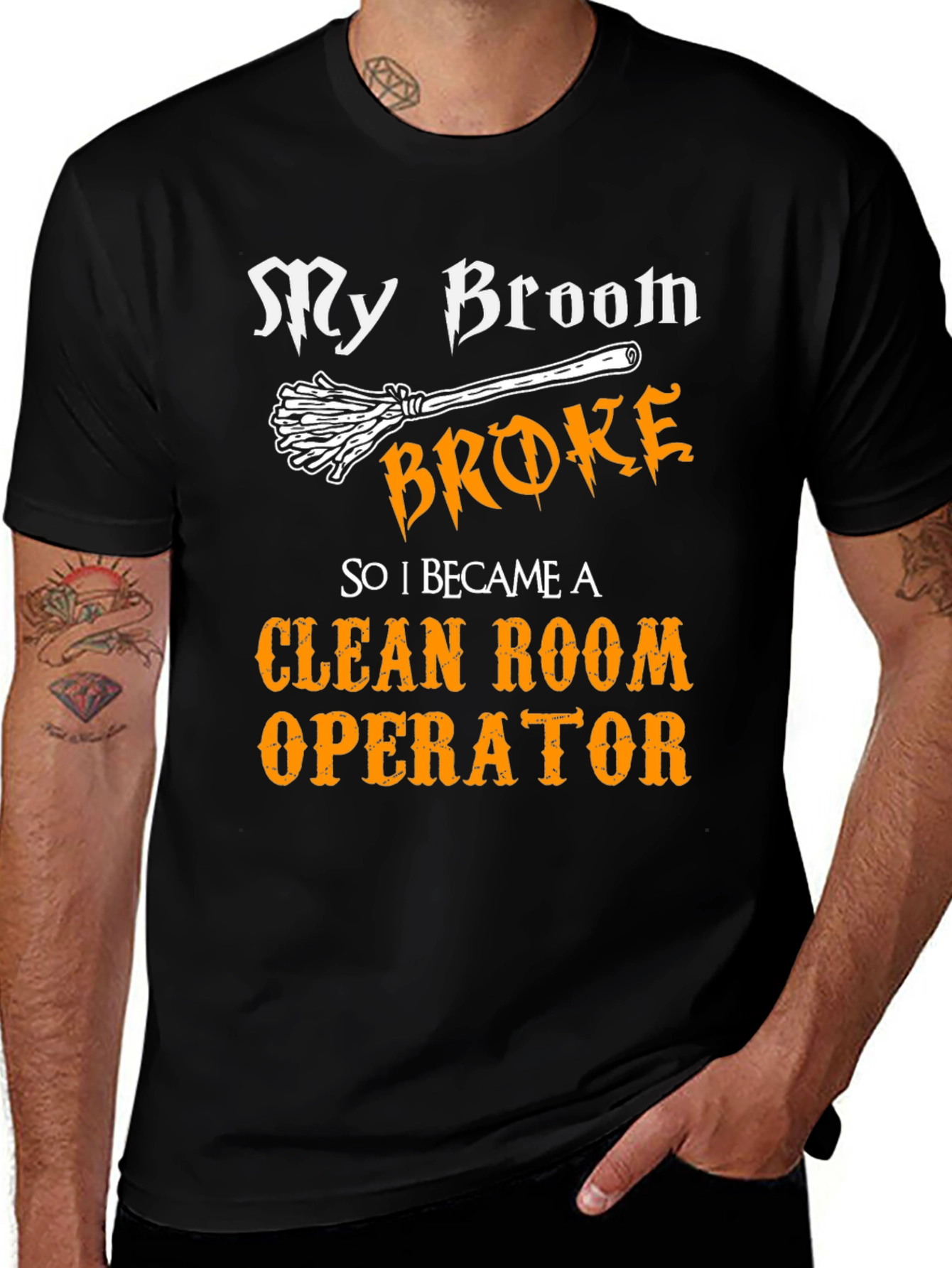 My Broom Broke Now Clean Room Operator T-Shirt