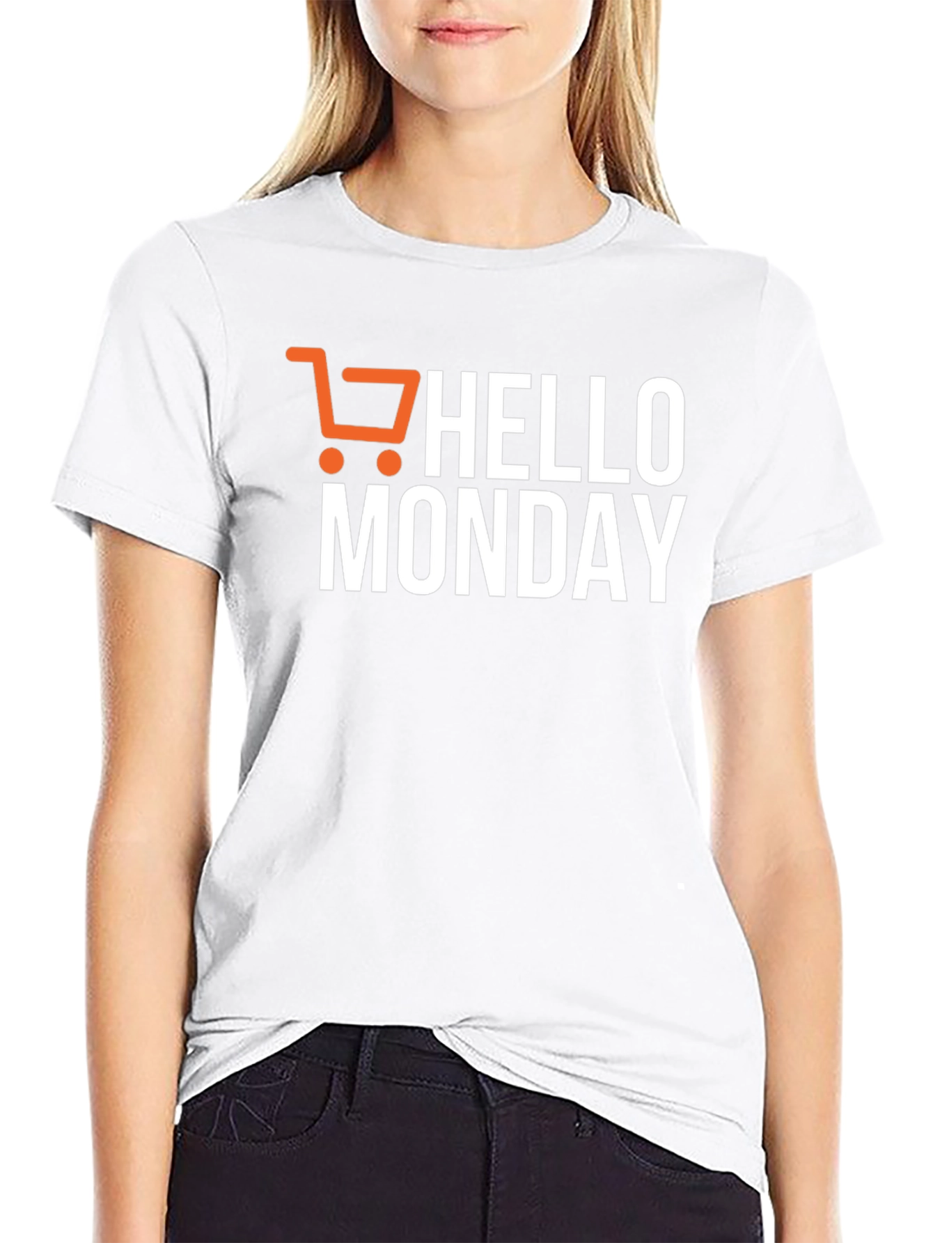 Hello Monday Black Graphic Tee Shirt