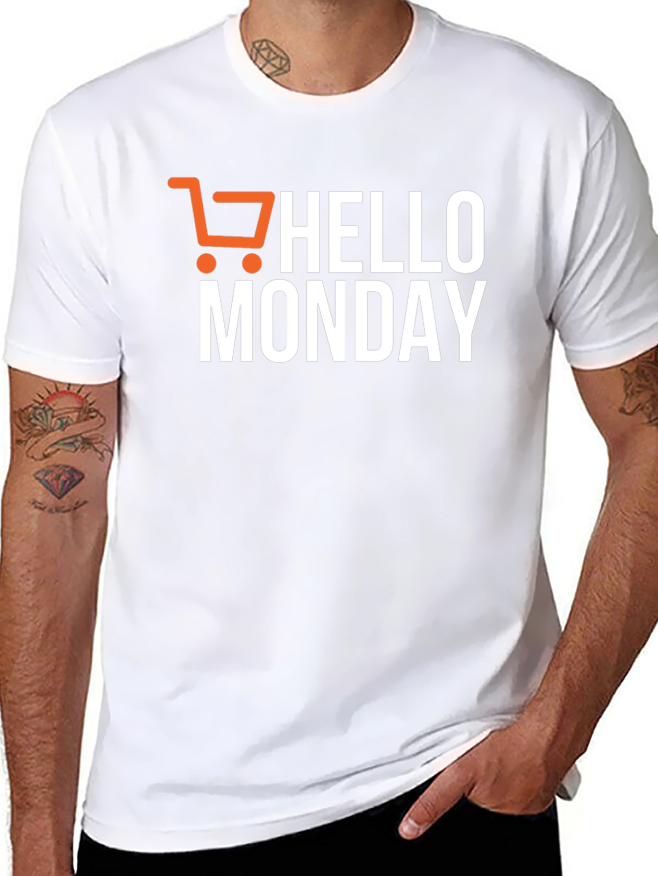 Hello Monday Black Graphic Tee Shirt