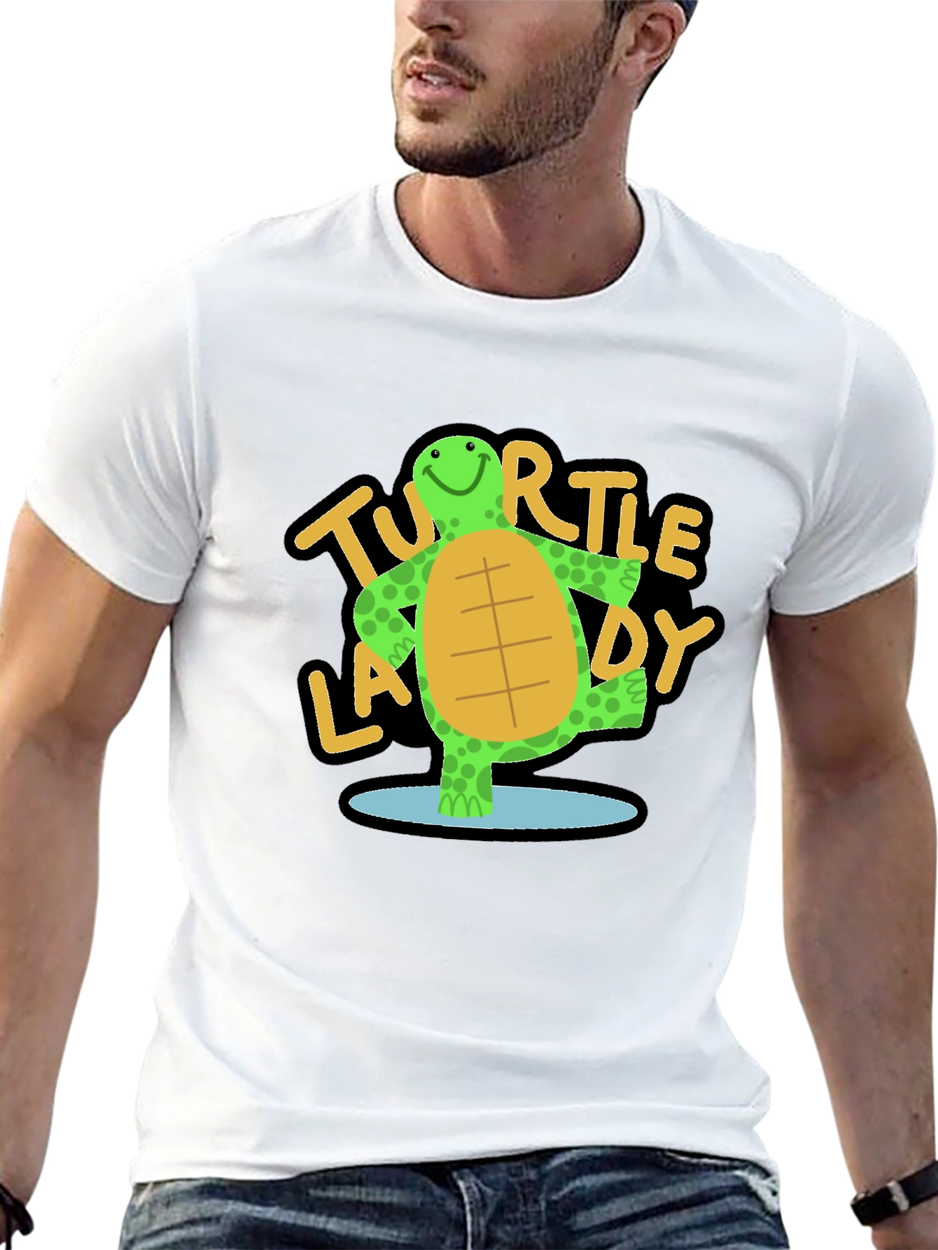 Turtle Lady T-Shirt - Cute Cartoon Graphic Tee