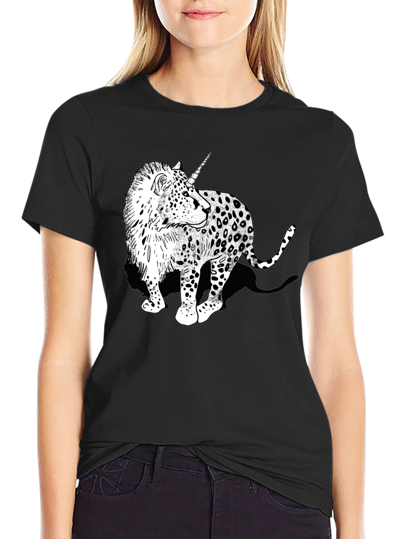 Unicorn Leopard Graphic Print Tee