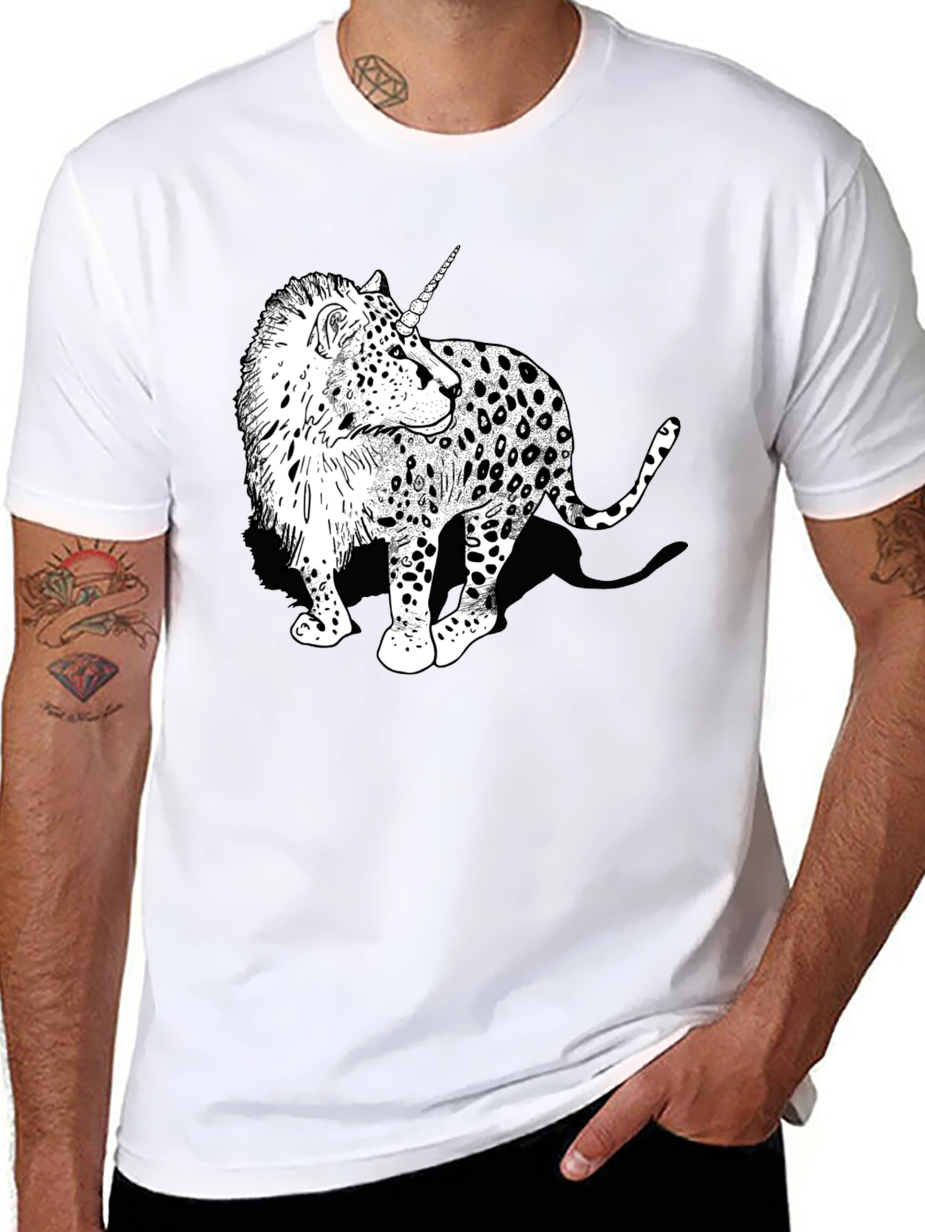 Unicorn Leopard Graphic Print Tee