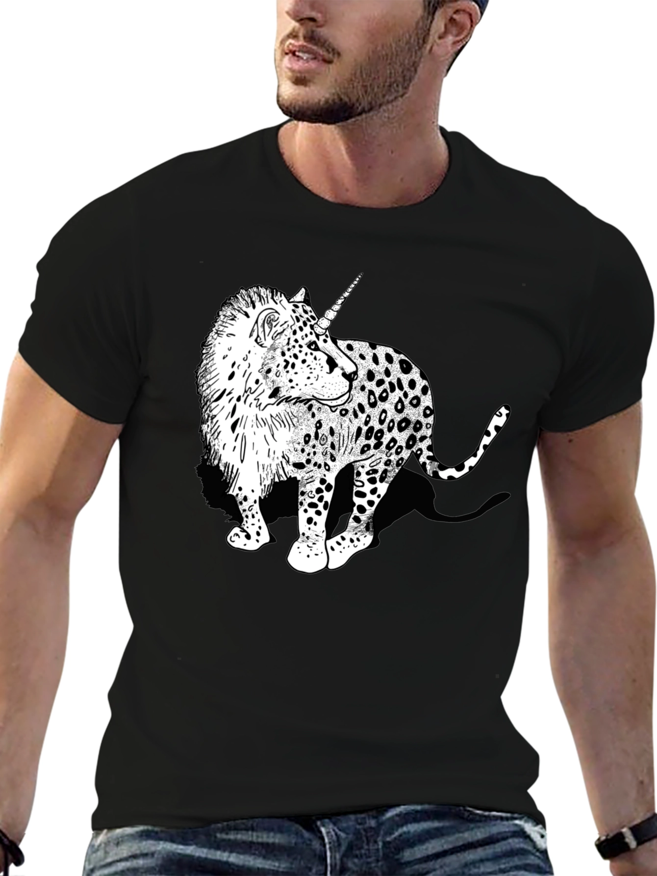Unicorn Leopard Graphic Print Tee