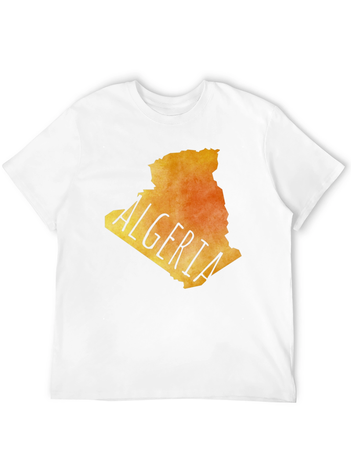 Algeria Map Graphic Tee - Black Cotton Blend T-Shirt