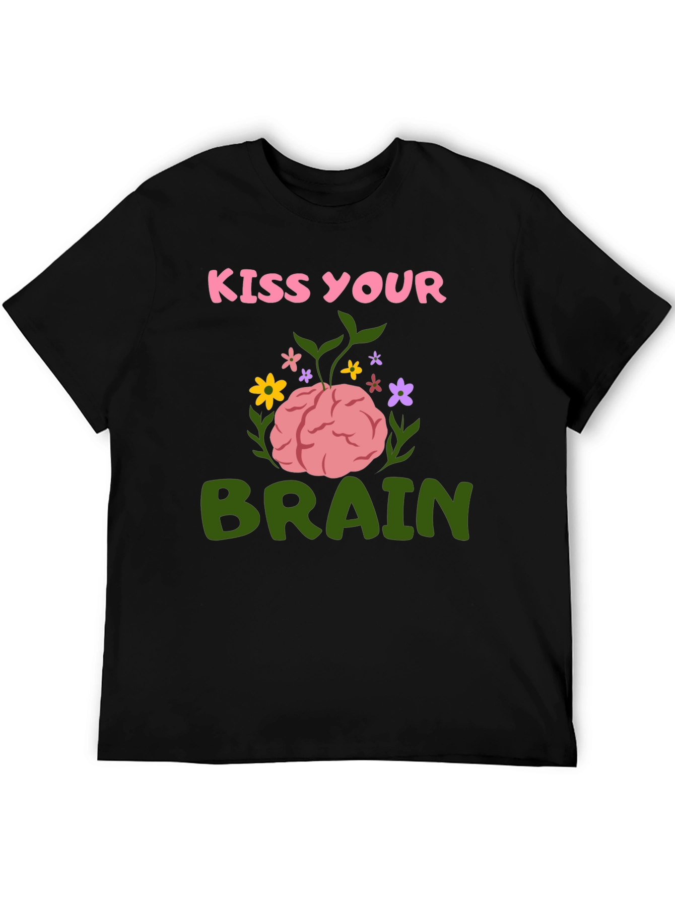 Kiss Your Brain Graphic Tee - Black T-Shirt