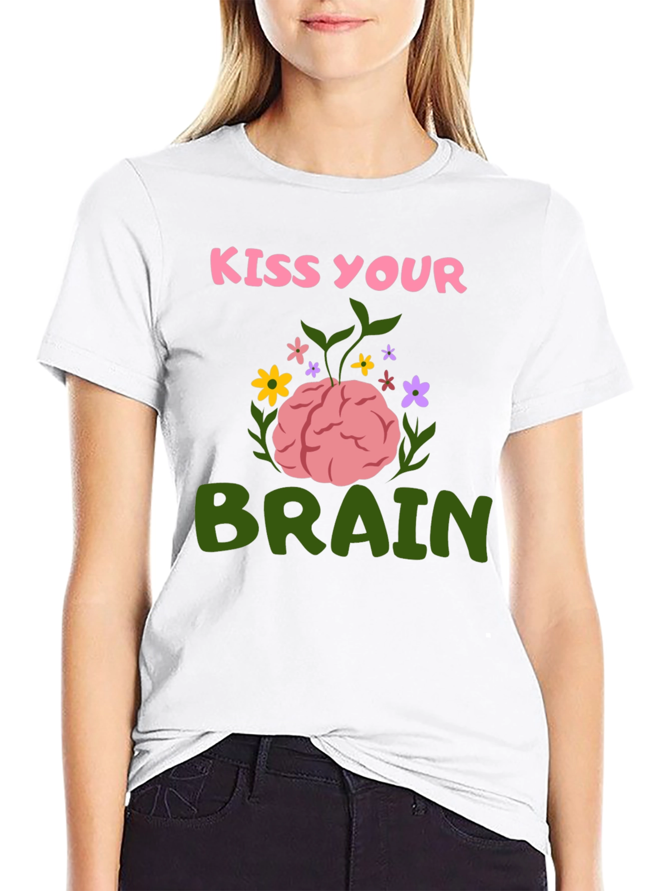 Kiss Your Brain Graphic Tee - Black T-Shirt