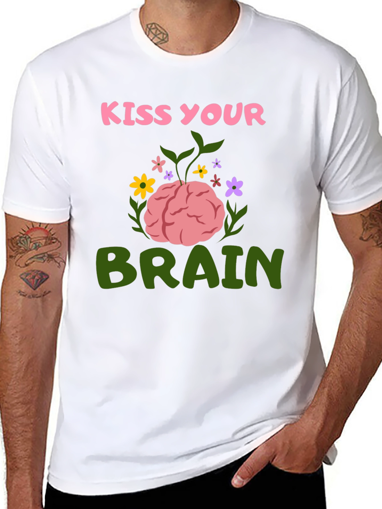 Kiss Your Brain Graphic Tee - Black T-Shirt