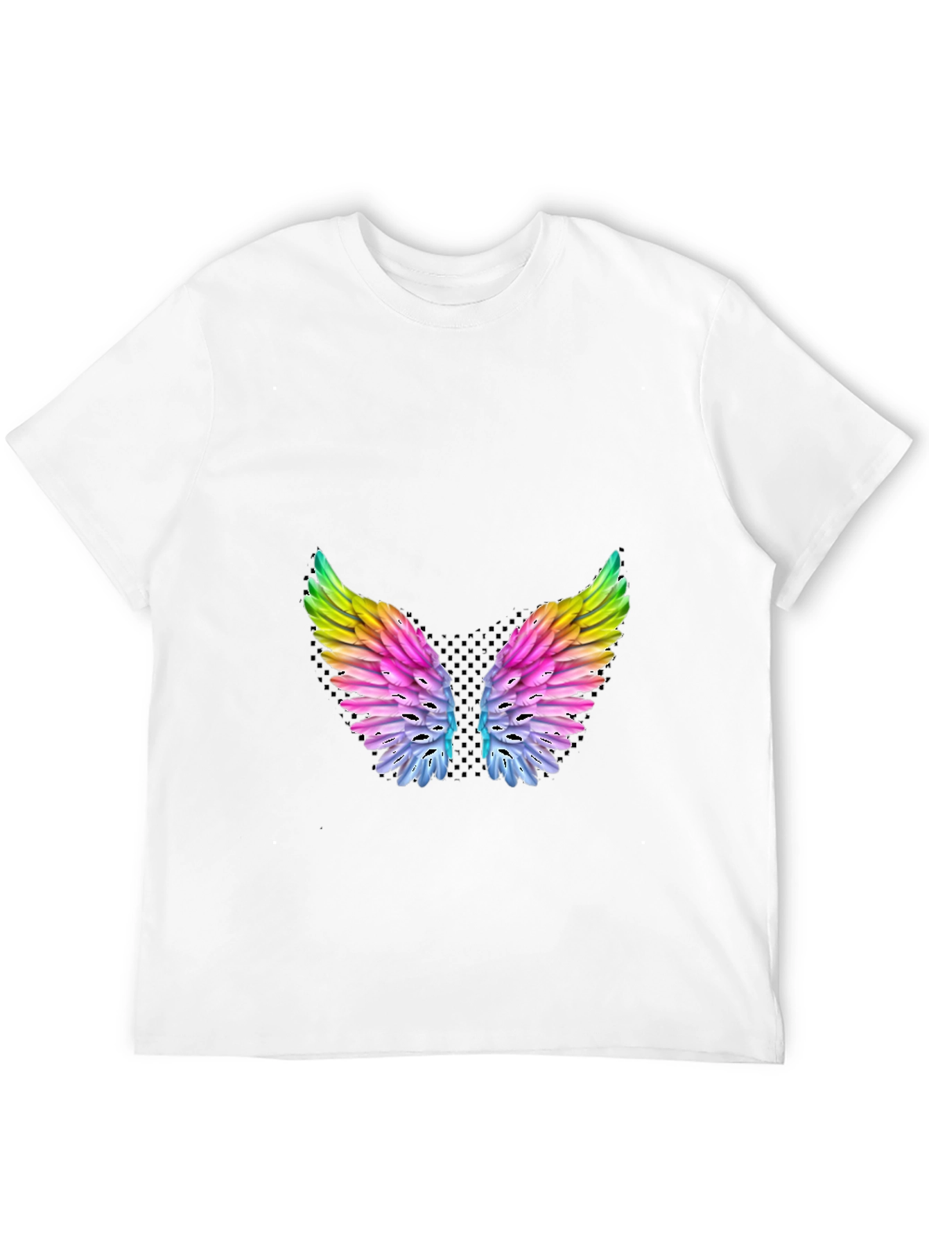 Rainbow Wings Graphic Black T-Shirt