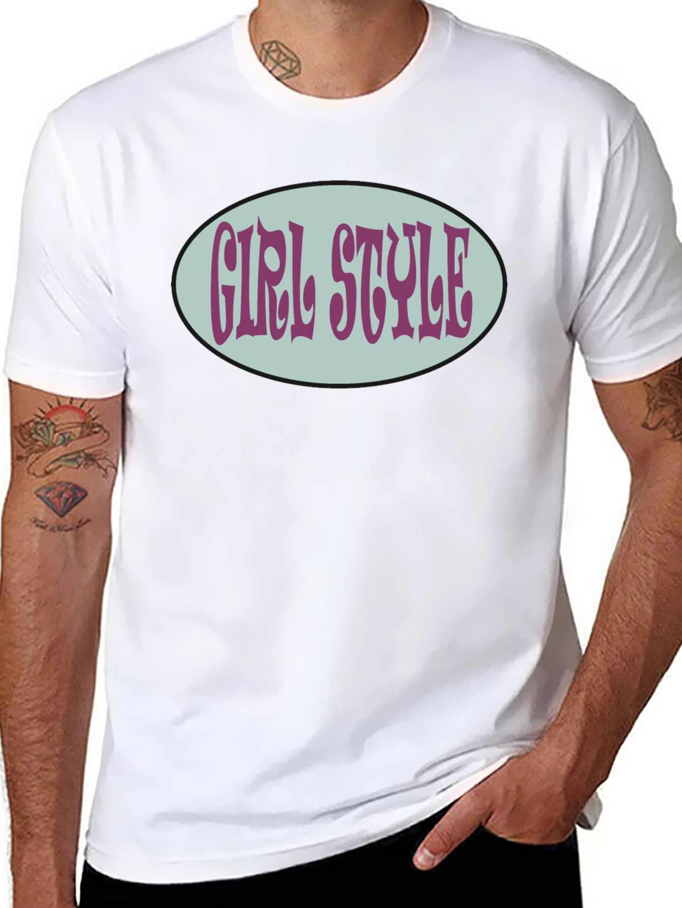 Girl Style Graphic Tee - Retro Oval Design