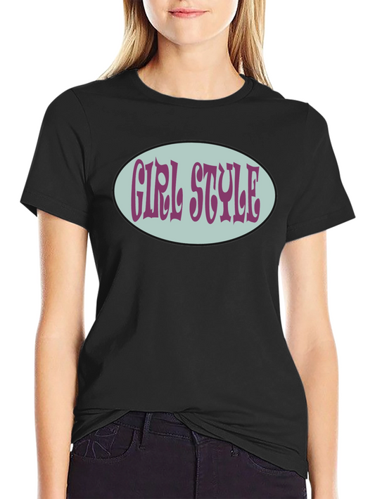 Girl Style Graphic Tee - Retro Oval Design