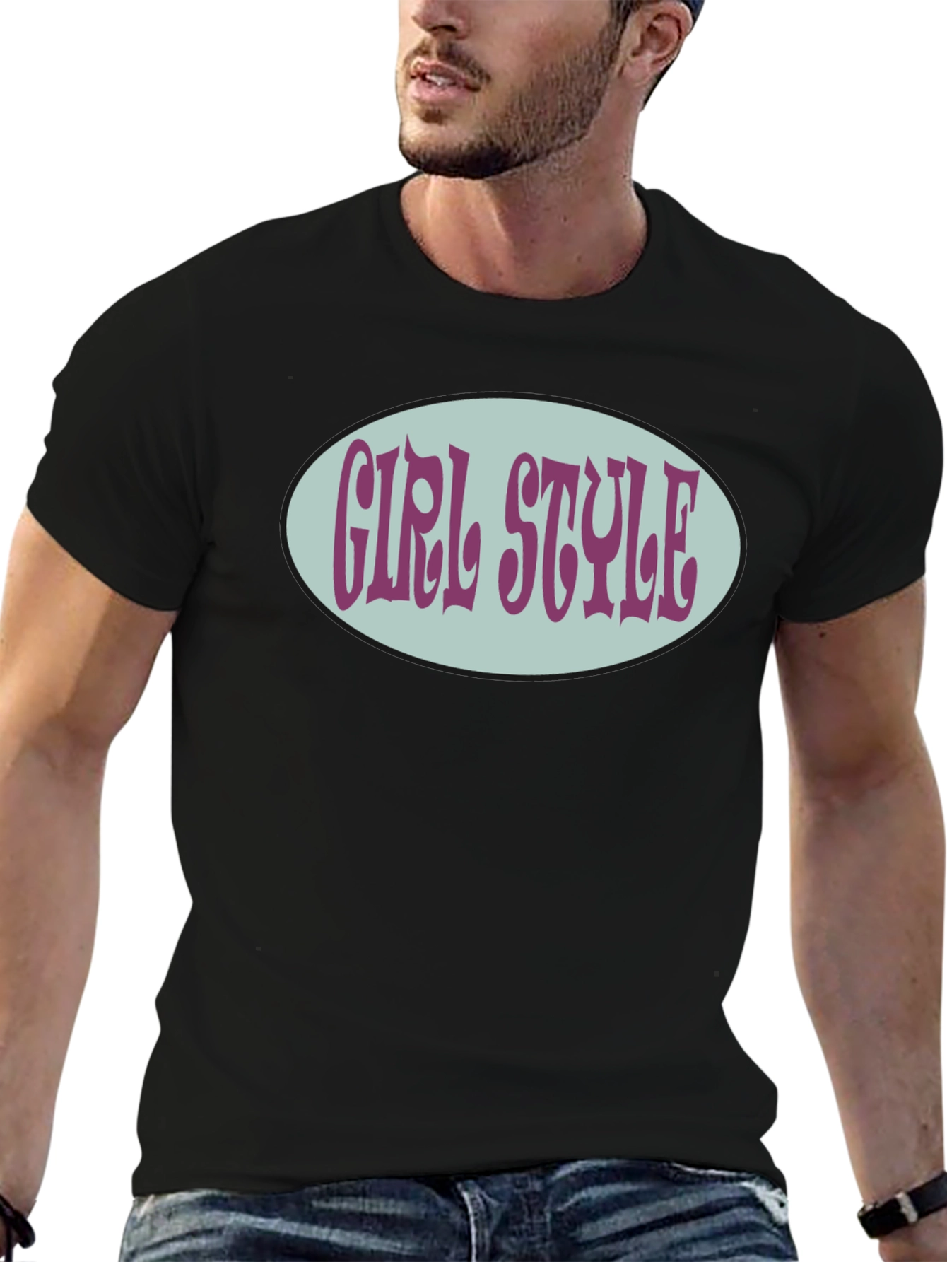 Girl Style Graphic Tee - Retro Oval Design