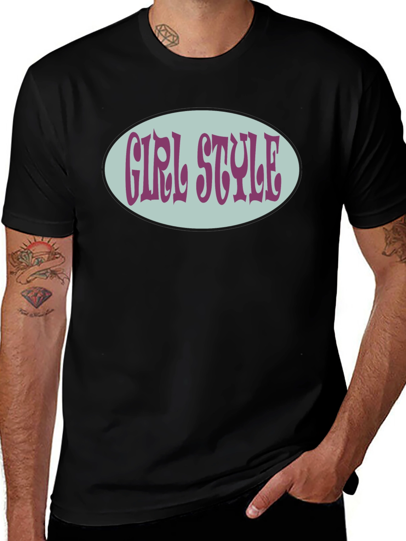 Girl Style Graphic Tee - Retro Oval Design