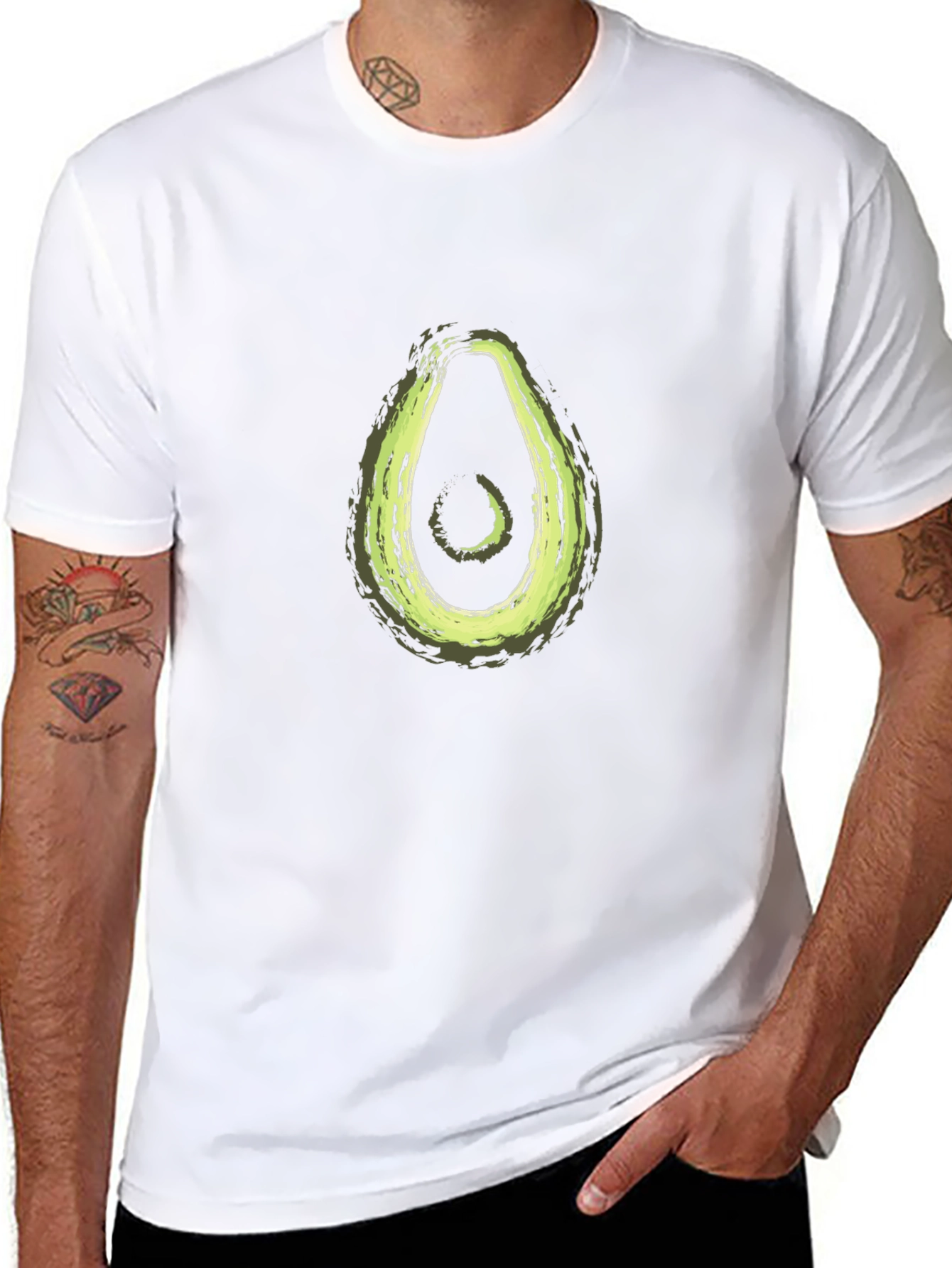 Avocado Graphic Print Black T-Shirt