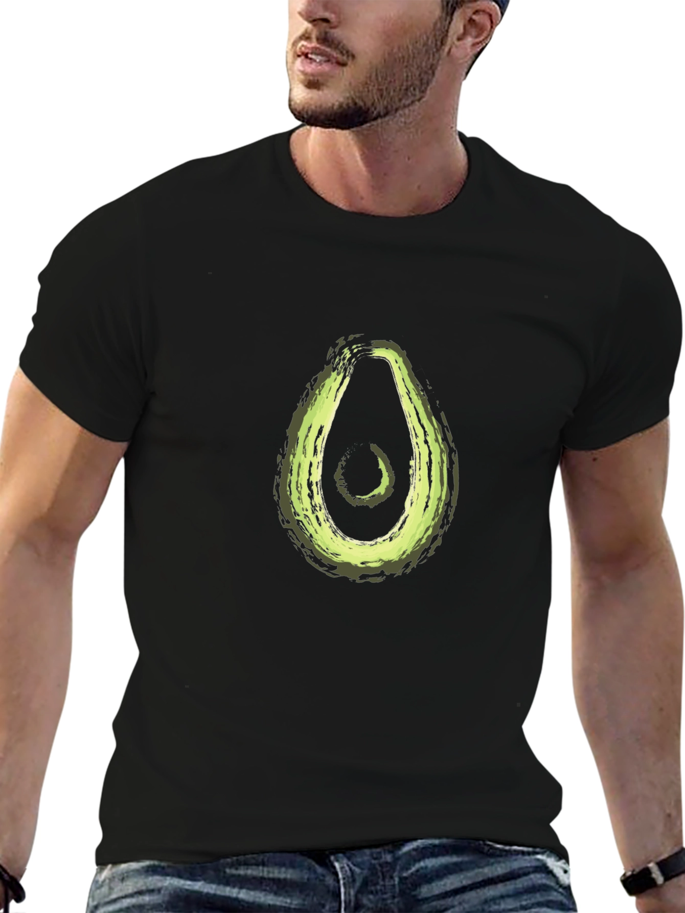 Avocado Graphic Print Black T-Shirt