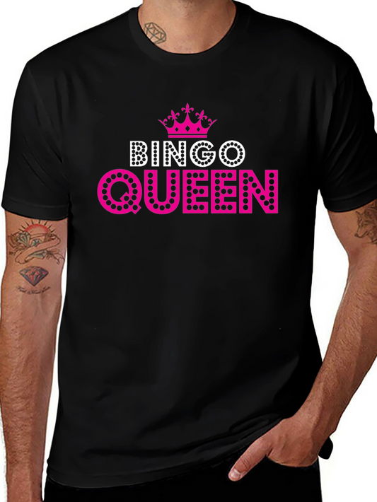Bingo Queen T-Shirt - Pink Crown Design