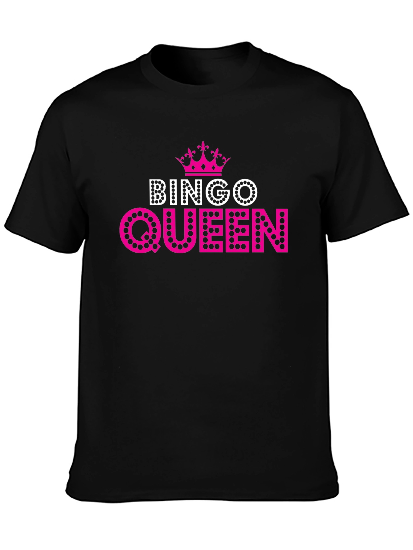 Bingo Queen T-Shirt - Pink Crown Design