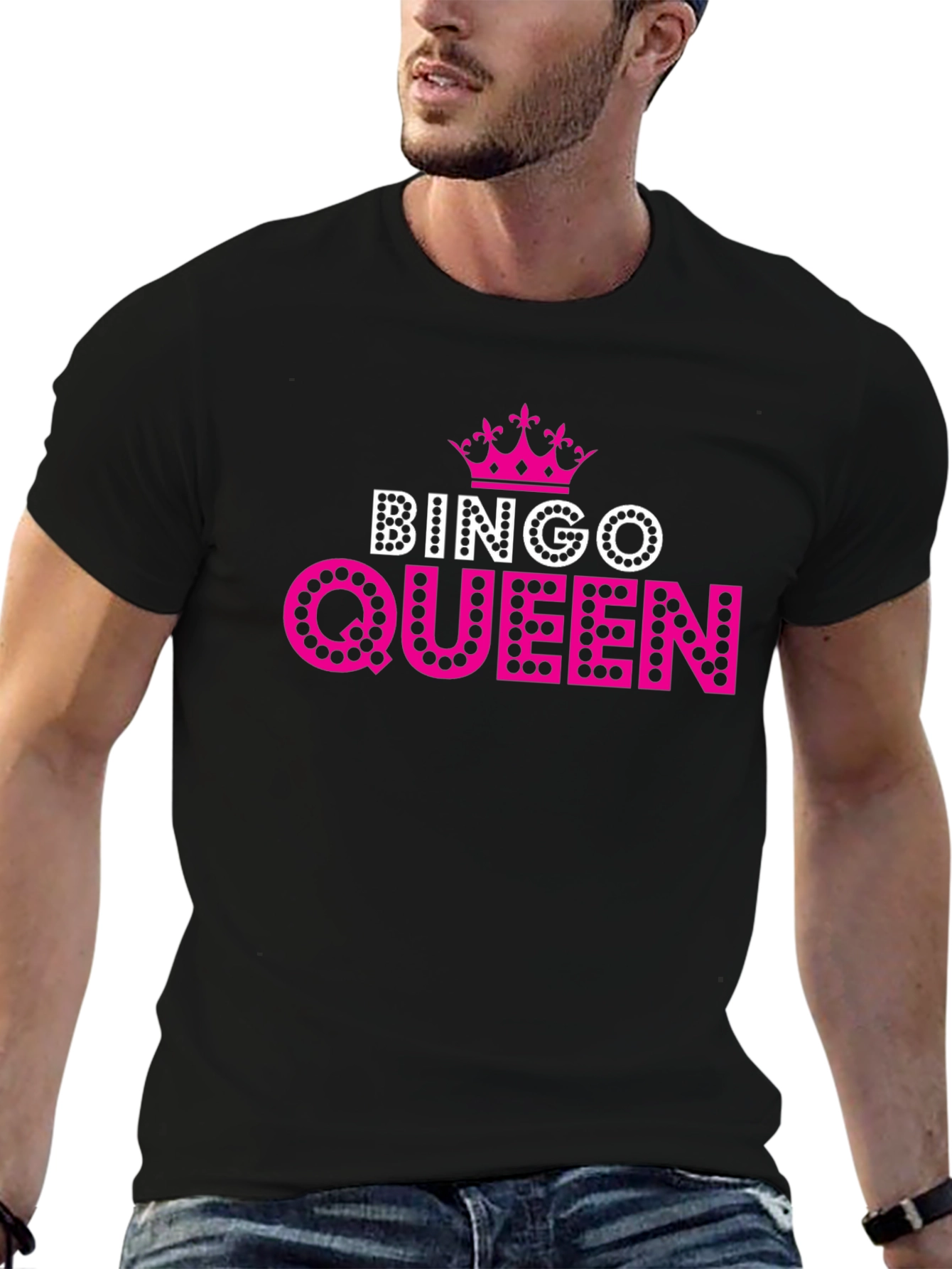 Bingo Queen T-Shirt - Pink Crown Design